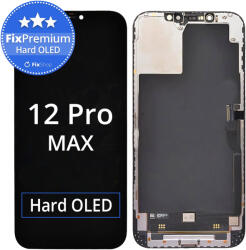 Apple iPhone 12 Pro Max - Ecran LCD + Sticlă Tactilă + Ramă Hard OLED FixPremium