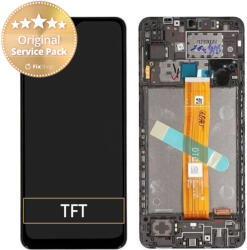 Samsung Galaxy A12 A127F, A032F - Ecran LCD + Sticlă Tactilă + Ramă (Black) - GH82-26485A, GH82-26486A Genuine Service Pack, Black
