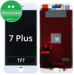 Apple Ecran pentru iPhone 7 Plus, White, Sticlă tactilă cu ramă, White