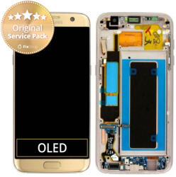 Samsung Galaxy S7 Edge G935F - Ecran LCD + Sticlă Tactilă + Ramă (Gold) - GH97-18533C, GH97-18594C, GH97-18767C Genuine Service Pack, Gold