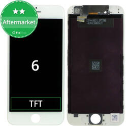 Apple Ecran pentru iPhone 6, White, Sticlă tactilă cu ramă, White