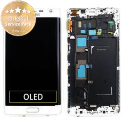 Samsung Galaxy Note Edge N915FY - Ecran LCD + Sticlă Tactilă + Ramă (White) - GH97-16636B Genuine Service Pack, White