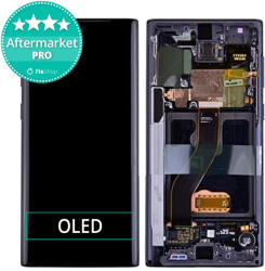 Samsung Galaxy Note 10 - Ecran LCD + Sticlă Tactilă + Ramă (Black) OLED, Negru