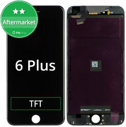 Apple Ecran pentru iPhone 6 Plus, Black, Sticlă tactilă cu ramă, Black