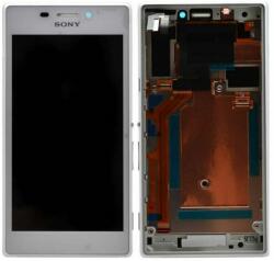 Sony Xperia M2 Aqua D2403 - Ecran LCD + Sticlă Tactilă + Ramă (White) - 78P7550001N Genuine Service Pack, White