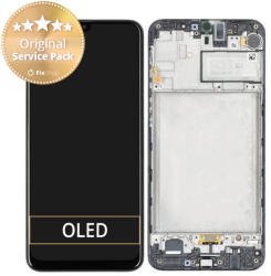Samsung Galaxy M30s M307F - Ecran LCD + Sticlă Tactilă + Ramă (Opal Black) - GH82-21266A, GH82-21265A Genuine Service Pack, Opal Black
