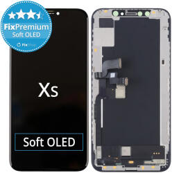 Apple iPhone XS - Ecran LCD + Sticlă Tactilă + Ramă Soft OLED FixPremium