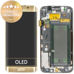 Samsung Galaxy S6 Edge G925F - Ecran LCD + Sticlă Tactilă + Ramă (Gold Platinum) - GH97-17162C, GH97-17317C, GH97-17334C Genuine Service Pack, Gold