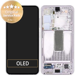 Samsung Galaxy S23 S911B - Ecran LCD + Sticlă Tactilă + Ramă (Lavender) - GH82-30481D, GH82-30480D Genuine Service Pack, Lavender