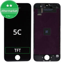 Apple Ecran pentru iPhone 5C, Black, Sticlă tactilă cu ramă, Black