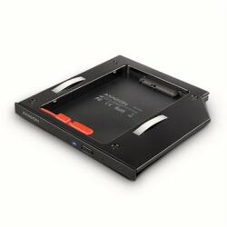 AXAGON HDD adapter AXAGON RSS-CD09 frame for 2.5" SSD/HDD in DVD slot , 9.5 mm, LED, aluminum