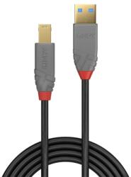 Lindy Кабел Lindy Anthra Line, от USB Type-A 3.0 (м) към USB Type-B 3.0 (м), 1.0 м, черен (LNY-36741)
