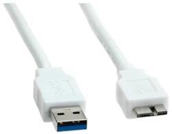 Roline Кабел ROLINE 11.99. 8873, USB 3.0 A(м) към USB Micro B(м), 0.8m, бял (11.99.8873)