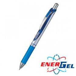 Pentel Автоматичен ролер Pentel Energel BL7726807 26807, син цвят на писане, дебелина на линията 0.7 mm, гел, сребрист, цената е за 1бр. (продава се в опаковка от 12бр. ) (OK26807)