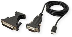 Roline Кабел Roline 12.99. 1162, USB C(м) към Serial DB-9/DB25(м), 1.8m, черен (12.99.1162)
