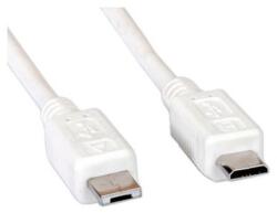 Roline Кабел Roline 11.99. 8753, от USB micro B(5-pin) към USB micro A(м), 1.8m, бял, 480 Mbit/s (11.99.8753)