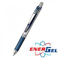 Pentel Автоматичен ролер Pentel Energel BL77 26809, син цвят на писане, дебелина на линията 0.7 mm, гел, сребрист, цената е за 1бр. (продава се в опаковка от 12бр. ) (OK26809)