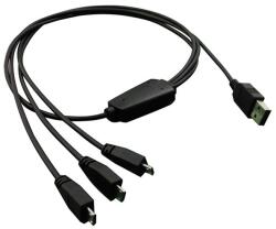 Roline Кабел ROLINE 11.02. 8306, USB A(м)2.0 към USB 3xMicro B(м), 0.8m, черен (11.02.8306)