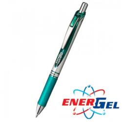 Pentel Автоматичен ролер Pentel Energel BL77, тюрклаз цвят на писане, дебелина на линията 0.7 mm, гел, сребрист, цената е за 1бр. (продава се в опаковка от 12бр. ) (OK26814)