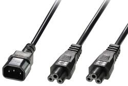Lindy Захранващ кабел Lindy 30370, от IEC C14(ж) към към 2 x IEC C5(м), 2.5m (30370)