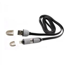 SBOX Кабел Sbox USB 2IN1W, от USB A(м) към microUSB Type B(м) и Lightning(м), 1.0м, черен (USB 2IN1B)