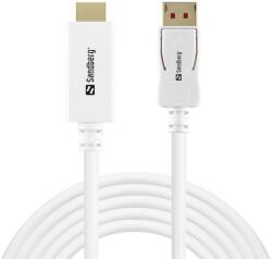 Sandberg Кабел Sandberg SNB-509-16, от DisplayPort(м) към HDMI(м), 4K@60Hz, 2m, бял (SNB-509-16)