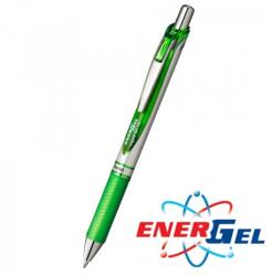 Pentel Автоматичен ролер Pentel Energel BL77 26812, зелен цвят на писане, дебелина на линията 0.7 mm, гел, сребрист, цената е за 1бр. (продава се в опаковка от 12бр. ) (OK26812)