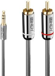 Lindy Кабел Lindy LNY-35334, от 3.5mm жак(м) към 2x RCA чинч(m), 2m, сив (LNY-35334)