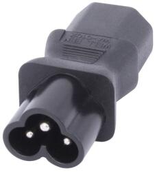 Lindy Преходник Lindy, от IEC C6 Cloverleaf (м) към IEC C13 (ж), черно (LNY-30450)