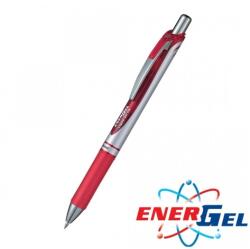 Pentel Автоматичен ролер Pentel Energel BL77, червен цвят на писане, дебелина на линията 0.7 mm, гел, сребрист, цената е за 1бр. (продава се в опаковка от 12бр. ) (OK26806)