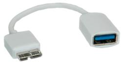 Roline Кабел Roline от USBmicro B(10-pin)(м) към USB A 3.0(ж), 0.15m, бял