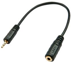 Lindy Кабел Lindy TRS Stereo, 2.5 мм (м) към 3.5мм (ж) Jack, 0.20 м, черен (LNY-35698)