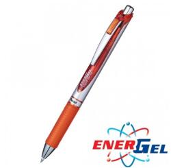 Pentel Автоматичен ролер Pentel Energel BL77, оранжев цвят на писане, дебелина на линията 0.7 mm, гел, сребрист, цената е за 1бр. (продава се в опаковка от 12бр. ) (OK26811)