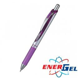 Pentel Автоматичен ролер Pentel Energel BL77, лилав цвят на писане, дебелина на линията 0.7 mm, гел, сребрист, цената е за 1бр. (продава се в опаковка от 12бр. ) (OK26816)