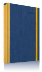 Herlitz Agenda datata ro a5, 352 pagini, coperta din piele sintetica, premium deluxe borneo, culoare albastru / galben, 2024 (2024-9493870)