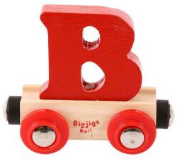 Bigjigs Toys Wagon șine de tren din lemn - litera B (DDBR102)