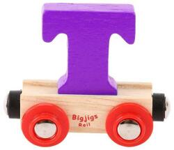 Bigjigs Toys Wagon șine de tren din lemn - Litera T (DDBR120)