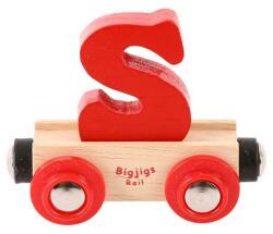 Bigjigs Toys Wagon șine de tren din lemn - Litera S (DDBR119)