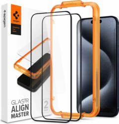 Spigen AlignMaster Glas. tR Apple iPhone 15 Pro Edzett üveg kijelzővédő (2db) (AGL06895)
