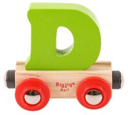 Bigjigs Toys Wagon șine de tren din lemn - litera D (DDBR104)