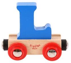Bigjigs Toys Wagon șine de tren din lemn - Litera L (DDBR112) Trenulet