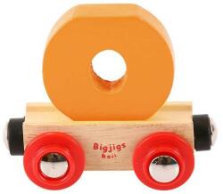Bigjigs Toys Wagon șine de tren din lemn - litera O (DDBR115)