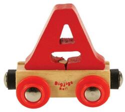 Bigjigs Toys Wagon șine de tren din lemn - litera A (DDBR101)