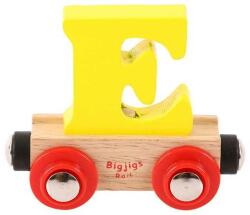 Bigjigs Toys Vagon de tren din lemn - litera E (DDBR105)