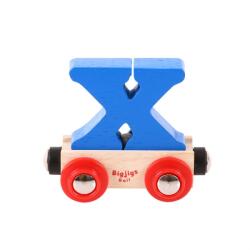Bigjigs Toys Wagon șine de tren din lemn - Litera X (DDBR124)