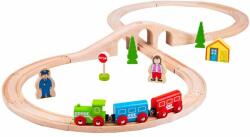 Bigjigs Toys Lină de tren în figura opt din lemn (DDBJT012) Trenulet
