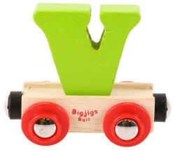 Bigjigs Toys Wagon șine de tren din lemn - Litera V (DDBR122)