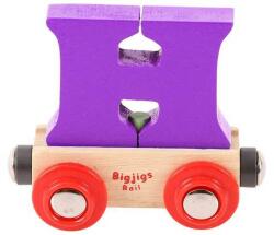Bigjigs Toys Wagon șine de tren din lemn - Litera H (DDBR108)