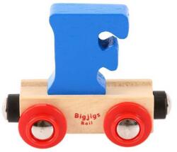 Bigjigs Toys Wagon șine de tren din lemn - Litera F (DDBR106)