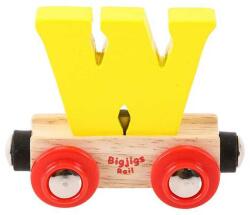 Bigjigs Toys Wagon șine de tren din lemn - litera W (DDBR123)